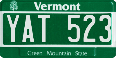 VT license plate YAT523