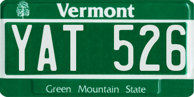 VT license plate YAT526
