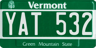 VT license plate YAT532