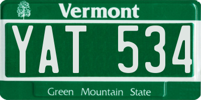 VT license plate YAT534