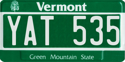 VT license plate YAT535