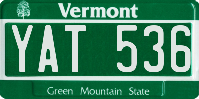 VT license plate YAT536