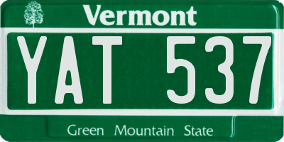 VT license plate YAT537