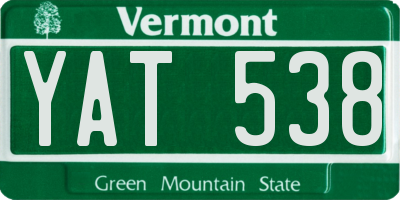 VT license plate YAT538
