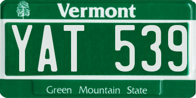 VT license plate YAT539
