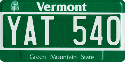 VT license plate YAT540
