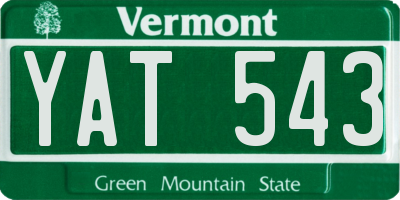 VT license plate YAT543
