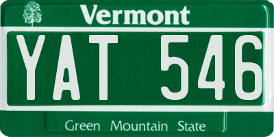 VT license plate YAT546