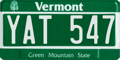 VT license plate YAT547