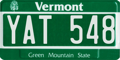 VT license plate YAT548