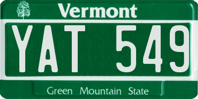 VT license plate YAT549