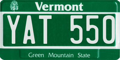 VT license plate YAT550