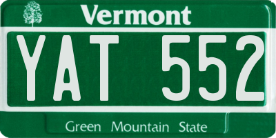 VT license plate YAT552