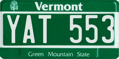 VT license plate YAT553