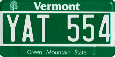 VT license plate YAT554