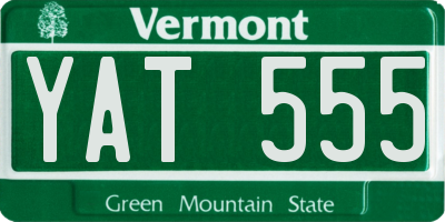 VT license plate YAT555