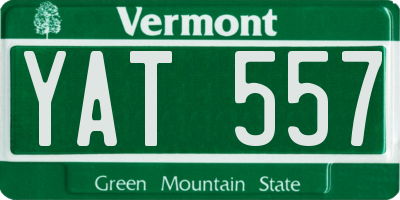 VT license plate YAT557