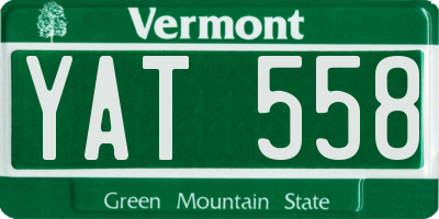 VT license plate YAT558