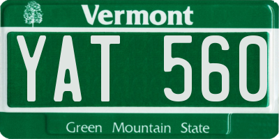 VT license plate YAT560