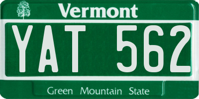 VT license plate YAT562
