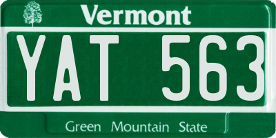 VT license plate YAT563