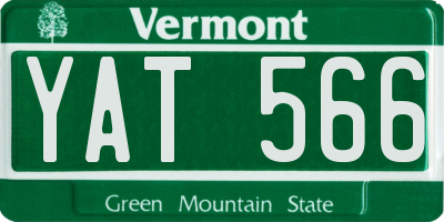 VT license plate YAT566