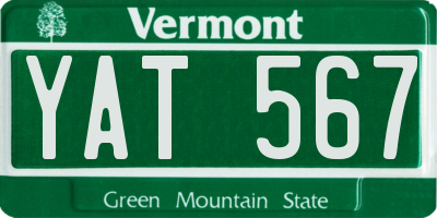 VT license plate YAT567