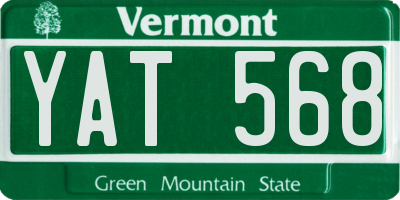 VT license plate YAT568