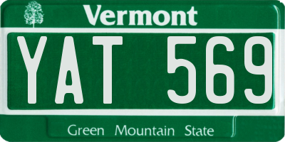 VT license plate YAT569