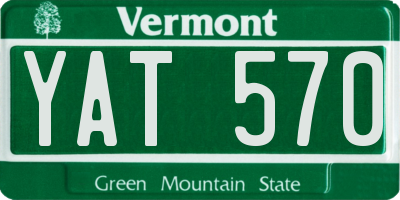 VT license plate YAT570