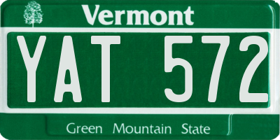 VT license plate YAT572