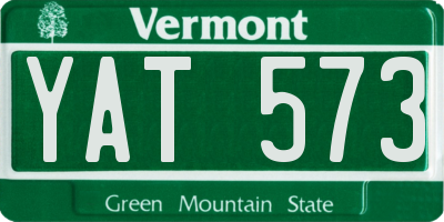 VT license plate YAT573