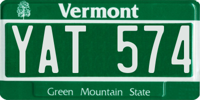 VT license plate YAT574