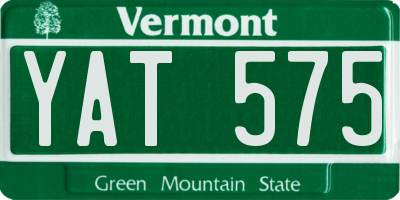 VT license plate YAT575