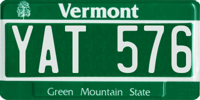 VT license plate YAT576