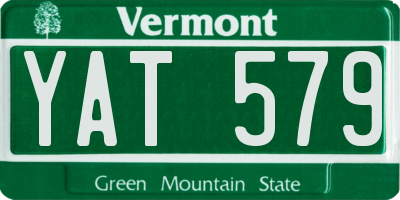 VT license plate YAT579
