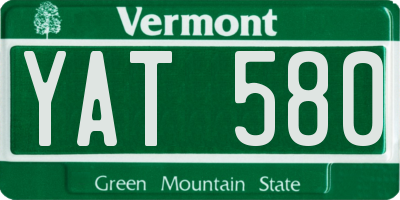VT license plate YAT580