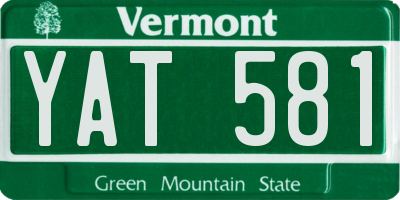 VT license plate YAT581