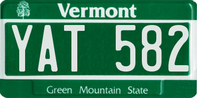 VT license plate YAT582