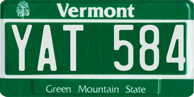 VT license plate YAT584