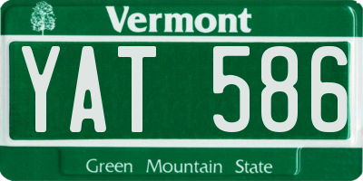 VT license plate YAT586