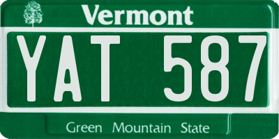 VT license plate YAT587