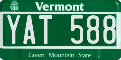VT license plate YAT588