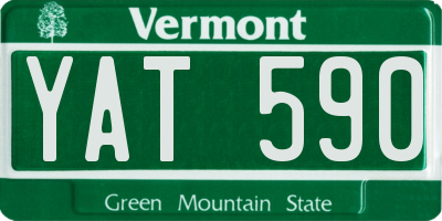 VT license plate YAT590