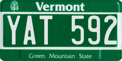 VT license plate YAT592