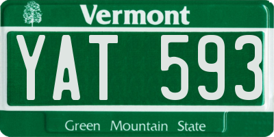 VT license plate YAT593