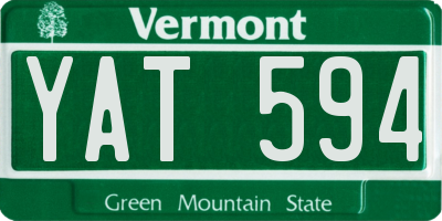 VT license plate YAT594