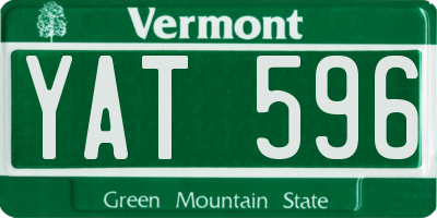 VT license plate YAT596