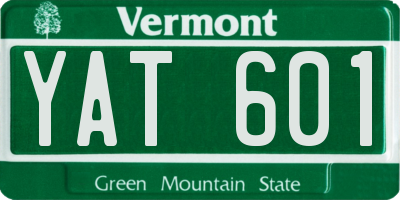 VT license plate YAT601