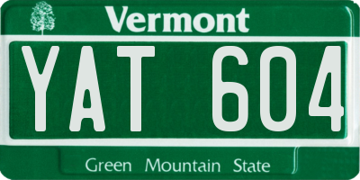 VT license plate YAT604